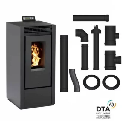 Pack Poêle à granulés étanche Vittoria Plus + Kit conduits concentrique sortie arrière – 14 Kw ETNA