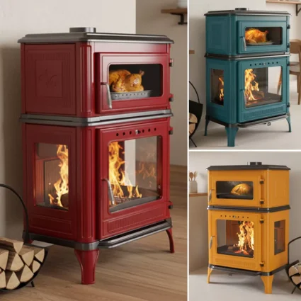Poêle à bois avec four Granite Pop – 11 Kw ETNA Luxe