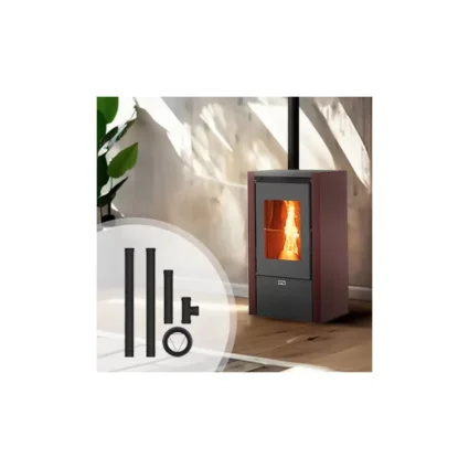 Pack poêle à granulés Little + Kit de raccordement sortie arrière – 6 Kw ETNA