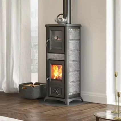 Poêle à bois avec four Gemma Forno.16 pierre naturelle – 7,3 Kw La Nordica