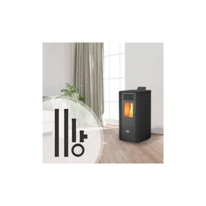 Pack poêle à granulés canalisable Nonza + Kit de raccordement sortie arrière – 10 Kw ETNA