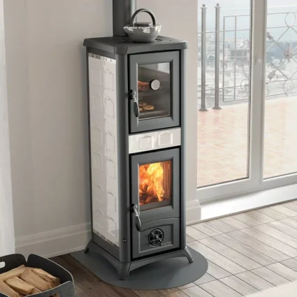 Poêle à bois avec four Gemma Forno Ceramica – 7,3 Kw La Nordica