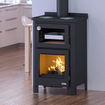 Poêle à bois avec four et plaque de cuisson Pramoda – 14 Kw ETNA